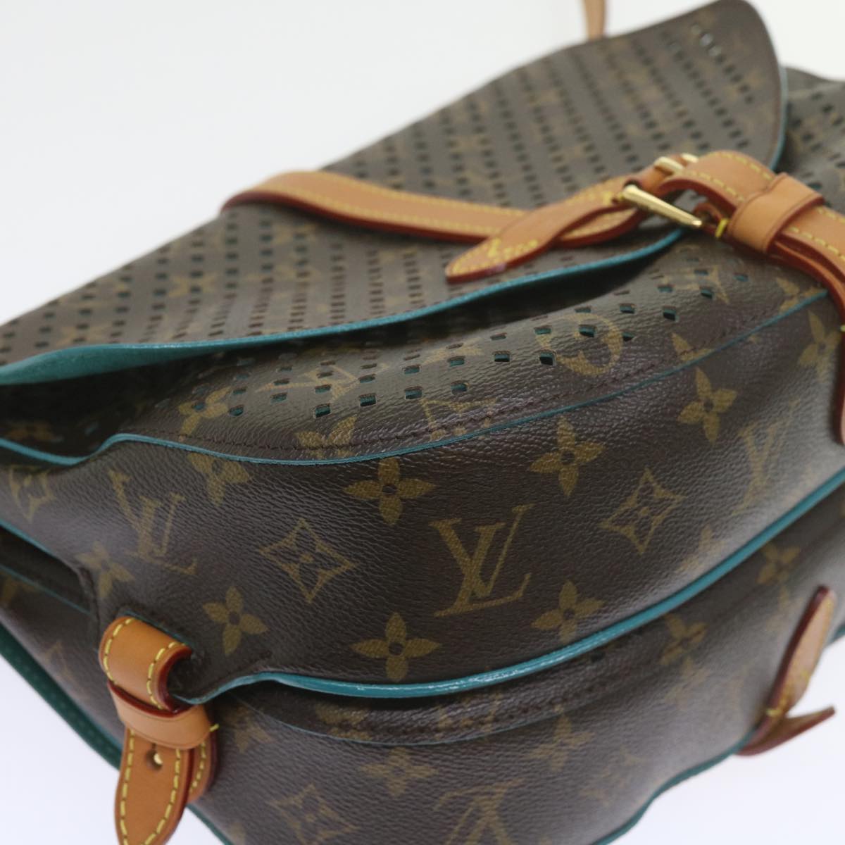 LOUIS VUITTON Monogram Perfo Saumur 30 Shoulder Bag M93998 LV Auth 59612A