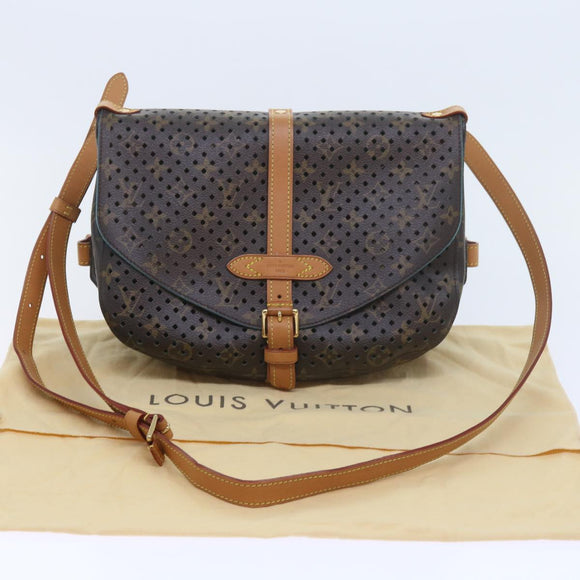 LOUIS VUITTON Monogram Perfo Saumur 30 Shoulder Bag M93998 LV Auth 59612SAV