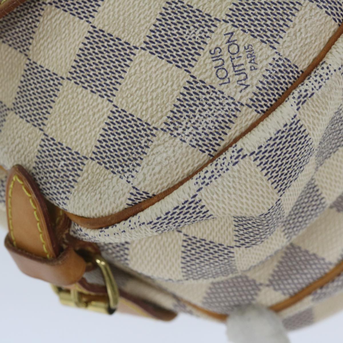 LOUIS VUITTON Damier Azur Saumur 30 Shoulder Bag N48202 LV Auth 59649