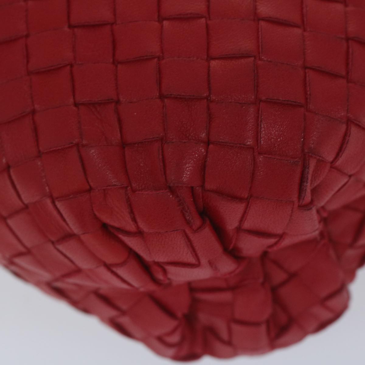 BOTTEGAVENETA INTRECCIATO Hand Bag Leather 2way Red Auth 59741