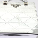 PRADA Hand Bag Metallic leather Silver Auth 59813SV-8