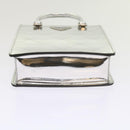 PRADA Hand Bag Metallic leather Silver Auth 59813SV-6