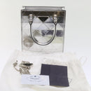 PRADA Hand Bag Metallic leather Silver Auth 59813SV-12