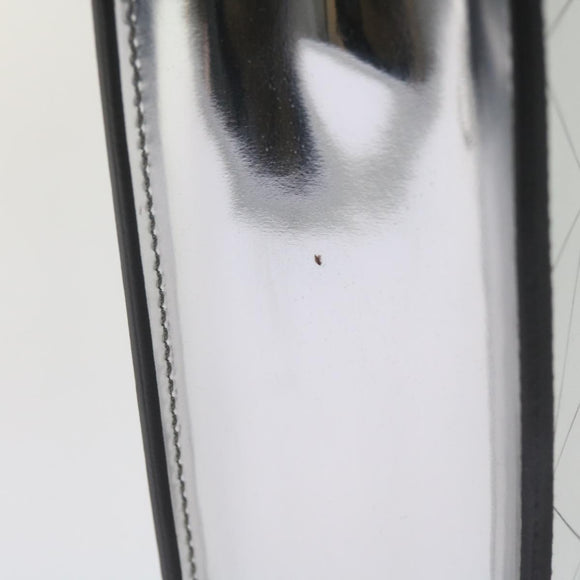 PRADA Hand Bag Metallic leather Silver Auth 59813SV