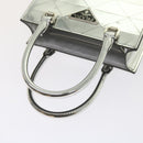 PRADA Hand Bag Metallic leather Silver Auth 59813SV-7