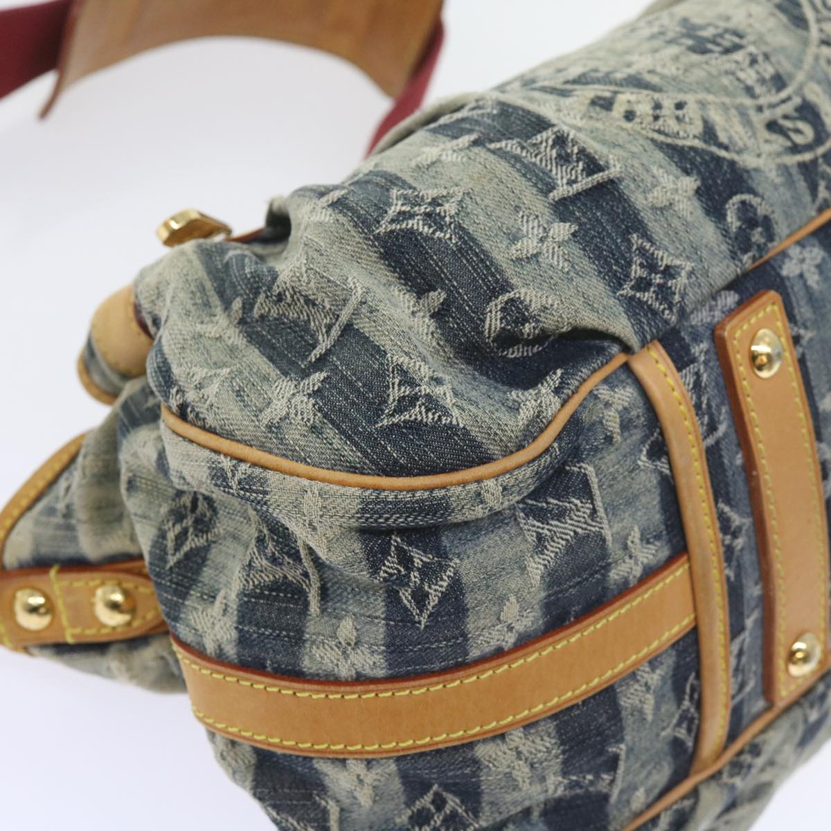 LOUIS VUITTON Monogram Denim Porte Epaul Rey MM Bag Blue M95334 LV Auth 59862A