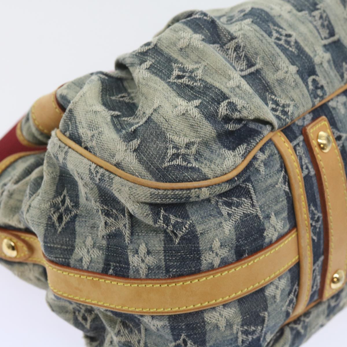 LOUIS VUITTON Monogram Denim Porte Epaul Rey MM Bag Blue M95334 LV Auth 59862A