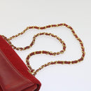 CHANEL Matelasse Chain Shoulder Bag Canvas Red CC Auth 59869A-15