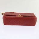 CHANEL Matelasse Chain Shoulder Bag Canvas Red CC Auth 59869A-8