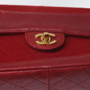 CHANEL Matelasse Chain Shoulder Bag Canvas Red CC Auth 59869A-20