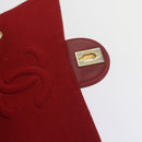 CHANEL Matelasse Chain Shoulder Bag Canvas Red CC Auth 59869A-21