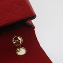 CHANEL Matelasse Chain Shoulder Bag Canvas Red CC Auth 59869A-23
