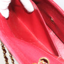 CHANEL Matelasse Chain Shoulder Bag Canvas Red CC Auth 59869A-28