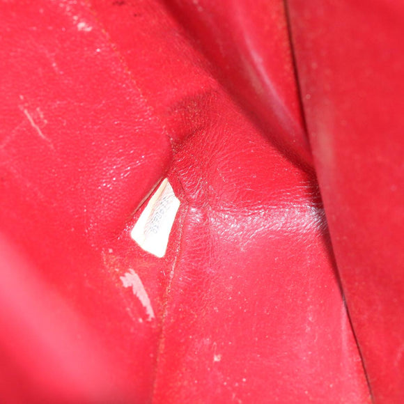 CHANEL Matelasse Chain Shoulder Bag Canvas Red CC Auth 59869A