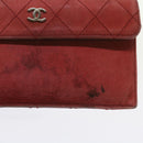 CHANEL Matelasse Chain Shoulder Bag Canvas Red CC Auth 59869A-30