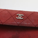 CHANEL Matelasse Chain Shoulder Bag Canvas Red CC Auth 59869A-41
