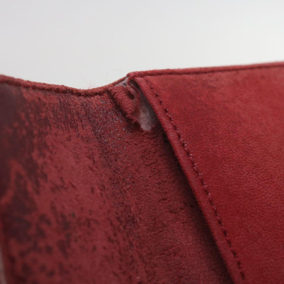 CHANEL Matelasse Chain Shoulder Bag Canvas Red CC Auth 59869A