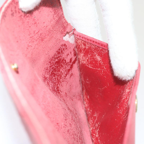 CHANEL Matelasse Chain Shoulder Bag Canvas Red CC Auth 59869A