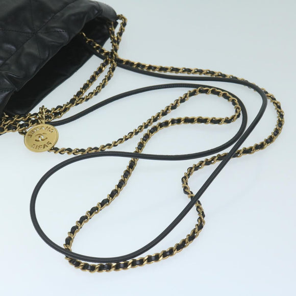 CHANEL CHANEL 22 Chain Hand Bag Leather Black AS3980 CC Auth 59889SM