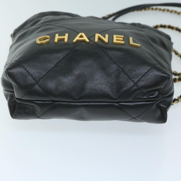 CHANEL CHANEL 22 Chain Hand Bag Leather Black AS3980 CC Auth 59889SM
