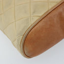 CHANEL Matelasse Chain Shoulder Bag Lamb Skin Beige CC Auth 59907A-11