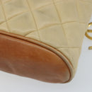 CHANEL Matelasse Chain Shoulder Bag Lamb Skin Beige CC Auth 59907A-12