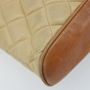 CHANEL Matelasse Chain Shoulder Bag Lamb Skin Beige CC Auth 59907A-13