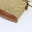 CHANEL Matelasse Chain Shoulder Bag Lamb Skin Beige CC Auth 59907A-16