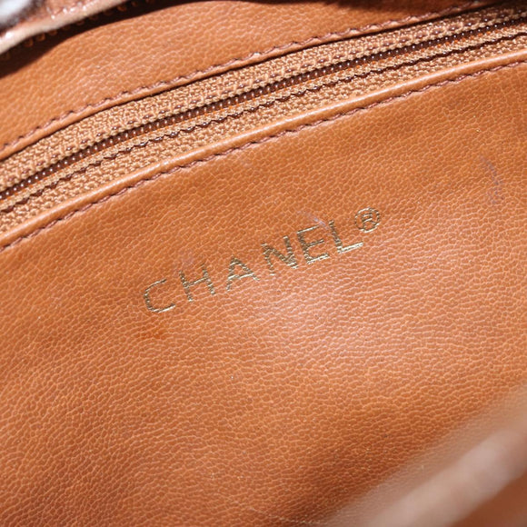 CHANEL Matelasse Chain Shoulder Bag Lamb Skin Beige CC Auth 59907A