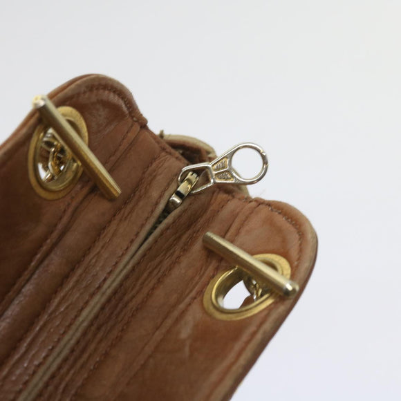 CHANEL Matelasse Chain Shoulder Bag Lamb Skin Beige CC Auth 59907A