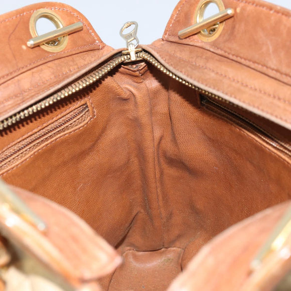 CHANEL Matelasse Chain Shoulder Bag Lamb Skin Beige CC Auth 59907A