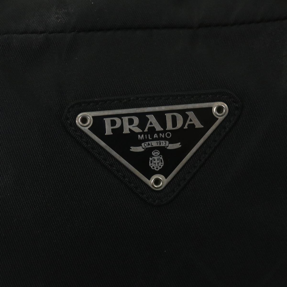 PRADA Hand Bag Nylon Black Auth 59970