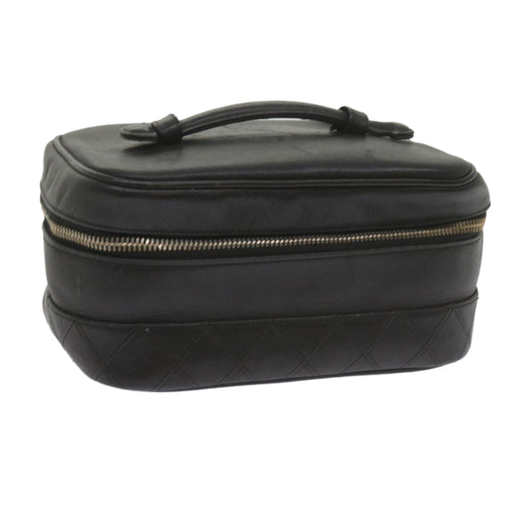 CHANEL Kosmetiktasche Vanity Leder Schwarz CC Auth 59984