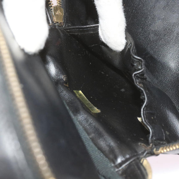 CHANEL Vanity Cosmetic Pouch Leather Black CC Auth 59984