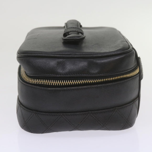 CHANEL Kosmetiktasche Vanity Leder Schwarz CC Auth 59984