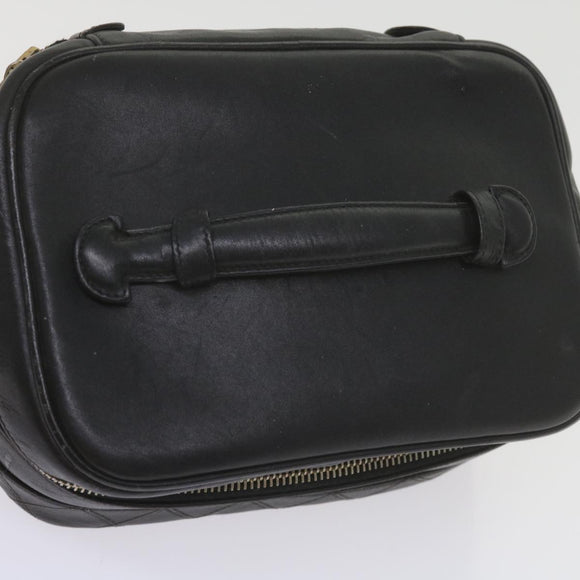 CHANEL Kosmetiktasche Vanity Leder Schwarz CC Auth 59984