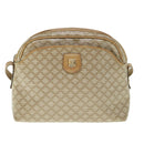 CELINE Macadam Canvas Shoulder Bag Beige Auth 60008-13