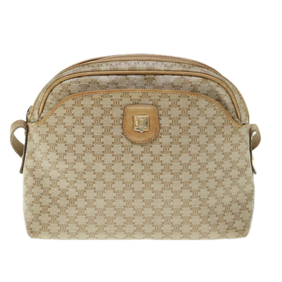 CELINE Macadam Canvas Umhängetasche Beige Auth 60008