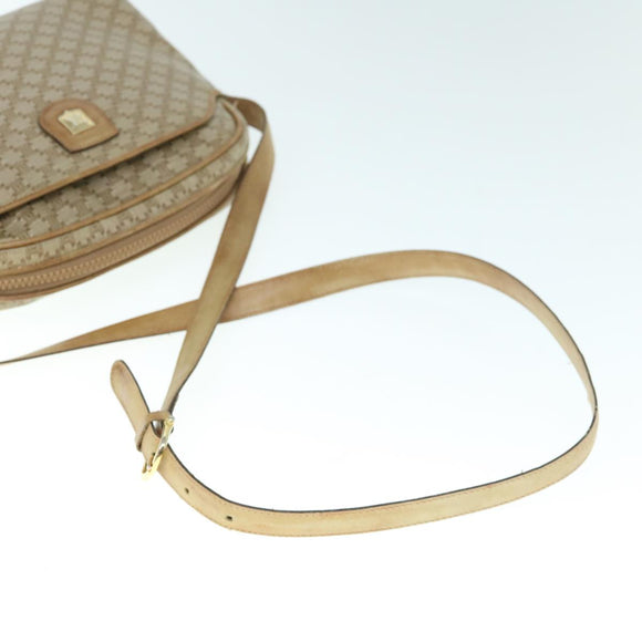 CELINE Macadam Canvas Umhängetasche Beige Auth 60008