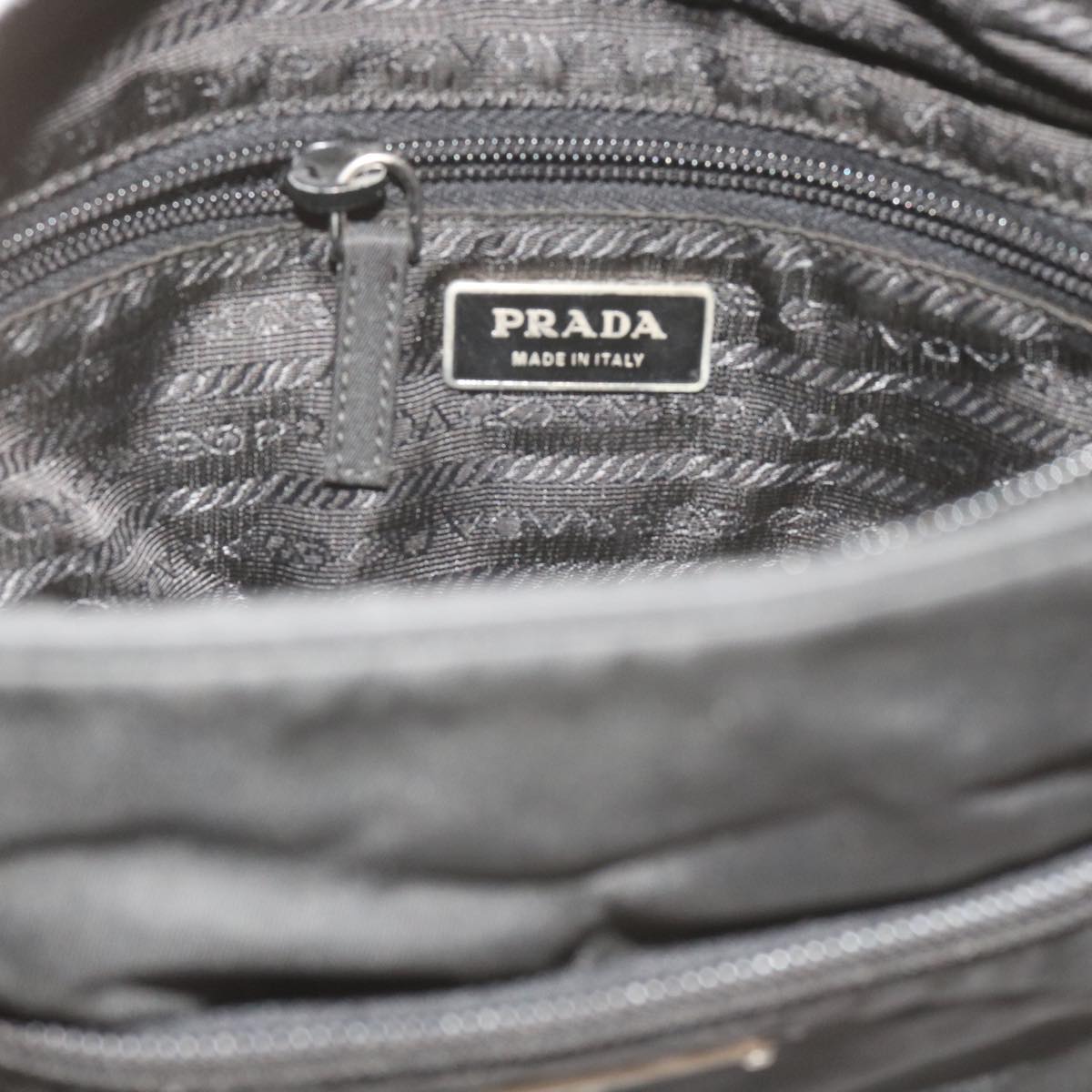 PRADA Shoulder Bag Nylon Black Auth 60009