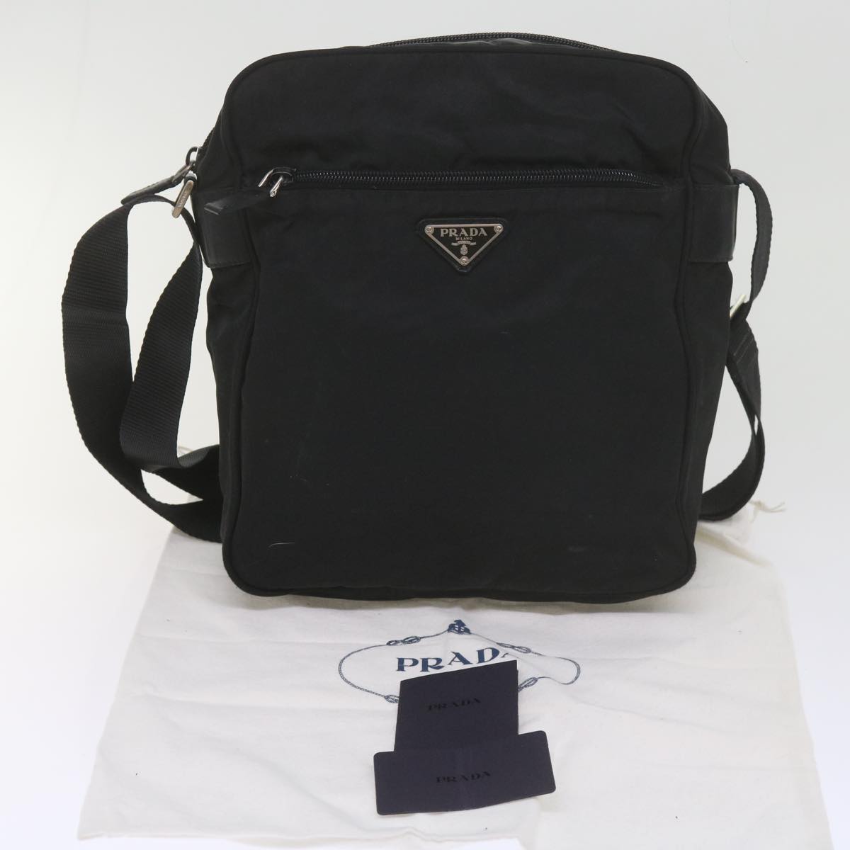 PRADA Shoulder Bag Nylon Black Auth 60009