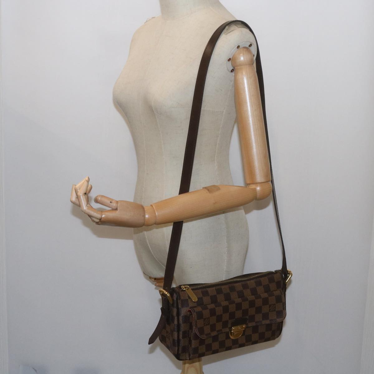 LOUIS VUITTON Damier Ebene Ravello GM Shoulder Bag N60006 LV Auth 60019A