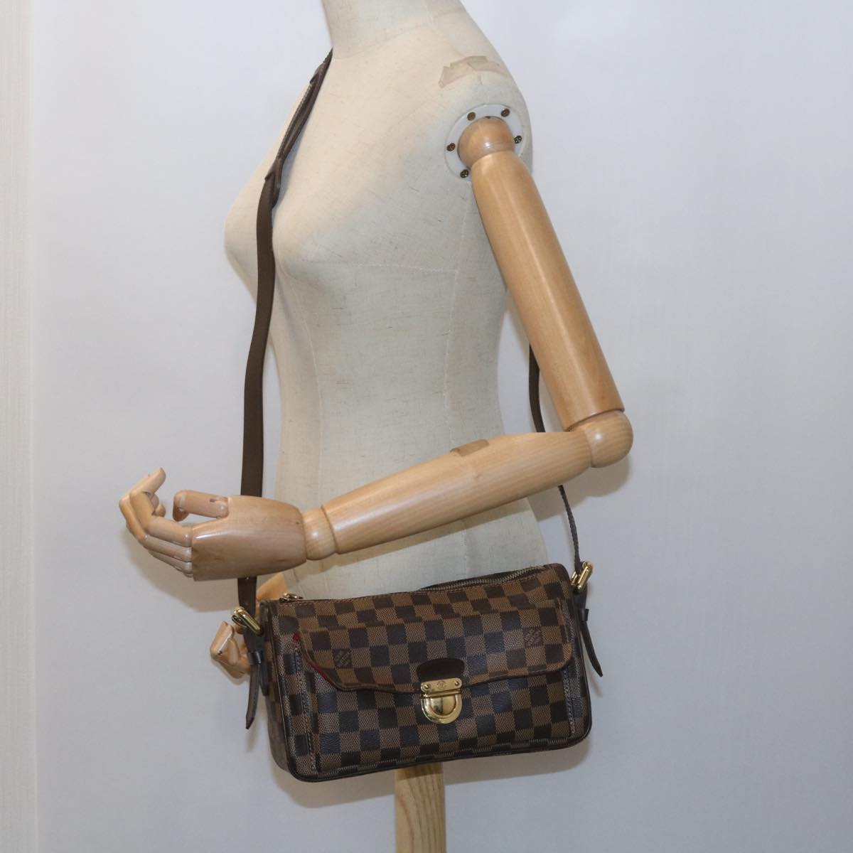 LOUIS VUITTON Damier Ebene Ravello GM Shoulder Bag N60006 LV Auth 60020A