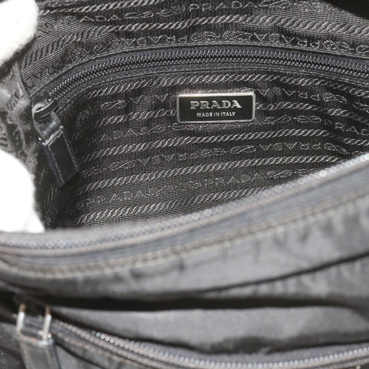 PRADA Shoulder Bag Nylon Black Auth 60028