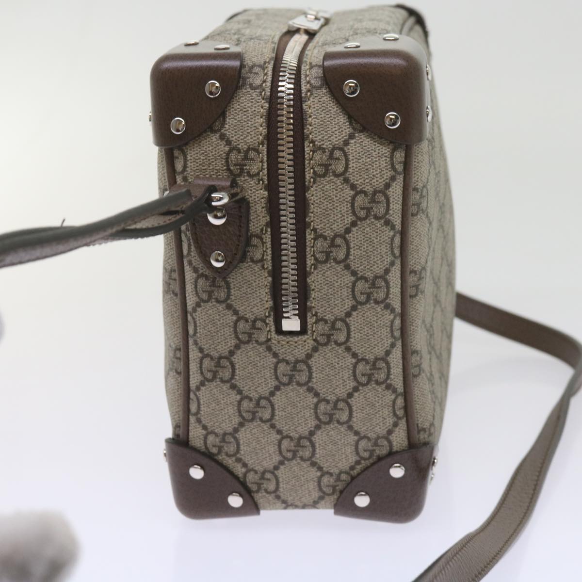 GUCCI GG Supreme Shoulder Bag Beige 626363 Auth 60070S