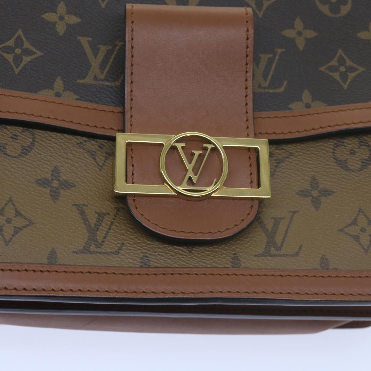 LOUIS VUITTON Monogram Reverse Dauphine MM Shoulder Bag M44391 LV Auth 60072A