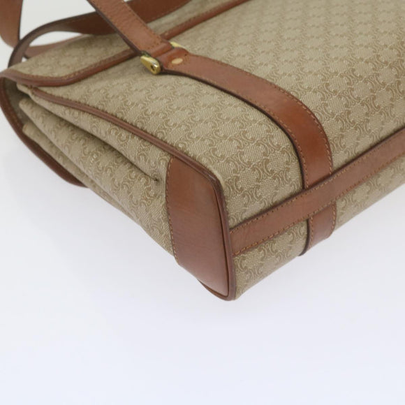 CELINE Macadam Canvas Umhängetasche Beige Auth 60074