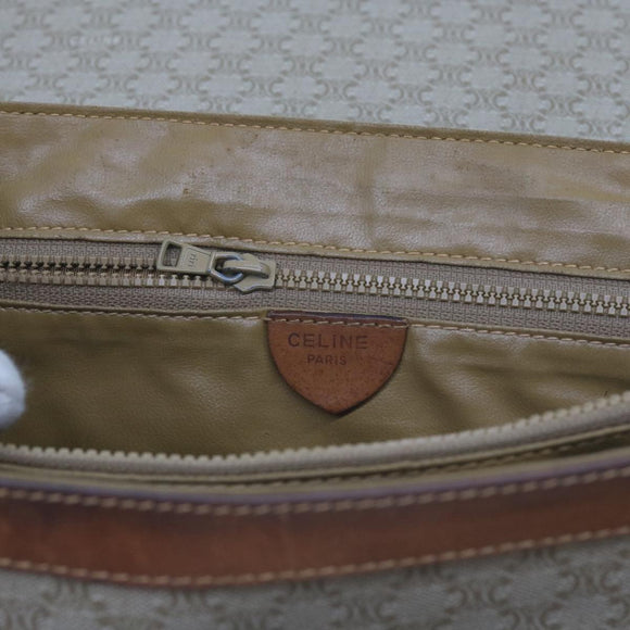 CELINE Macadam Canvas Umhängetasche Beige Auth 60074