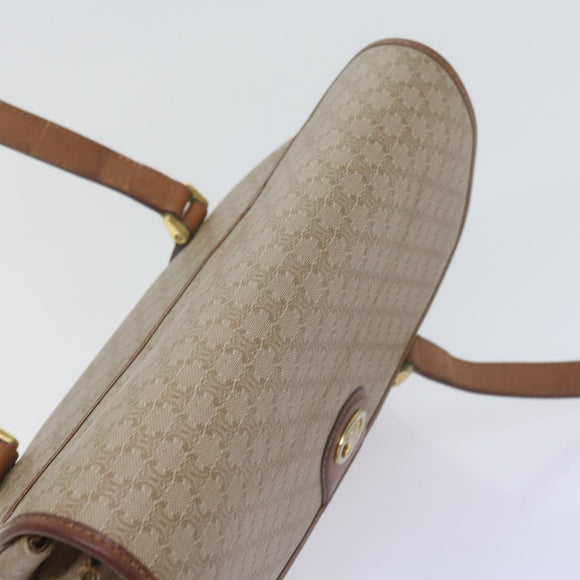 CELINE Macadam Canvas Umhängetasche Beige Auth 60074