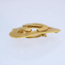 CHANEL heart Earring Gold Tone CC Auth 60077A-4